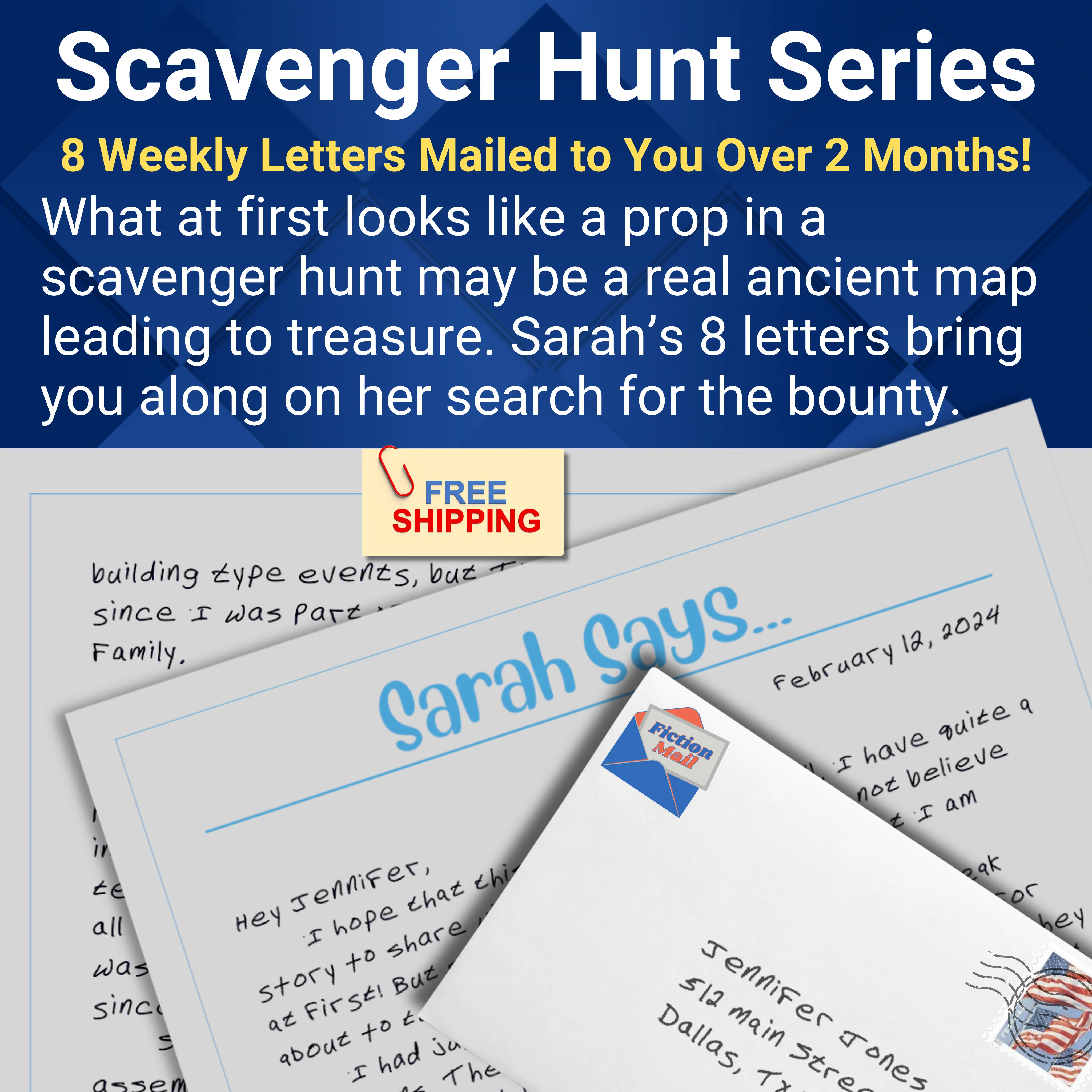 Scavenger Hunt Series - 8 Weekly Letters From Sarah Mailed Over 2 Months