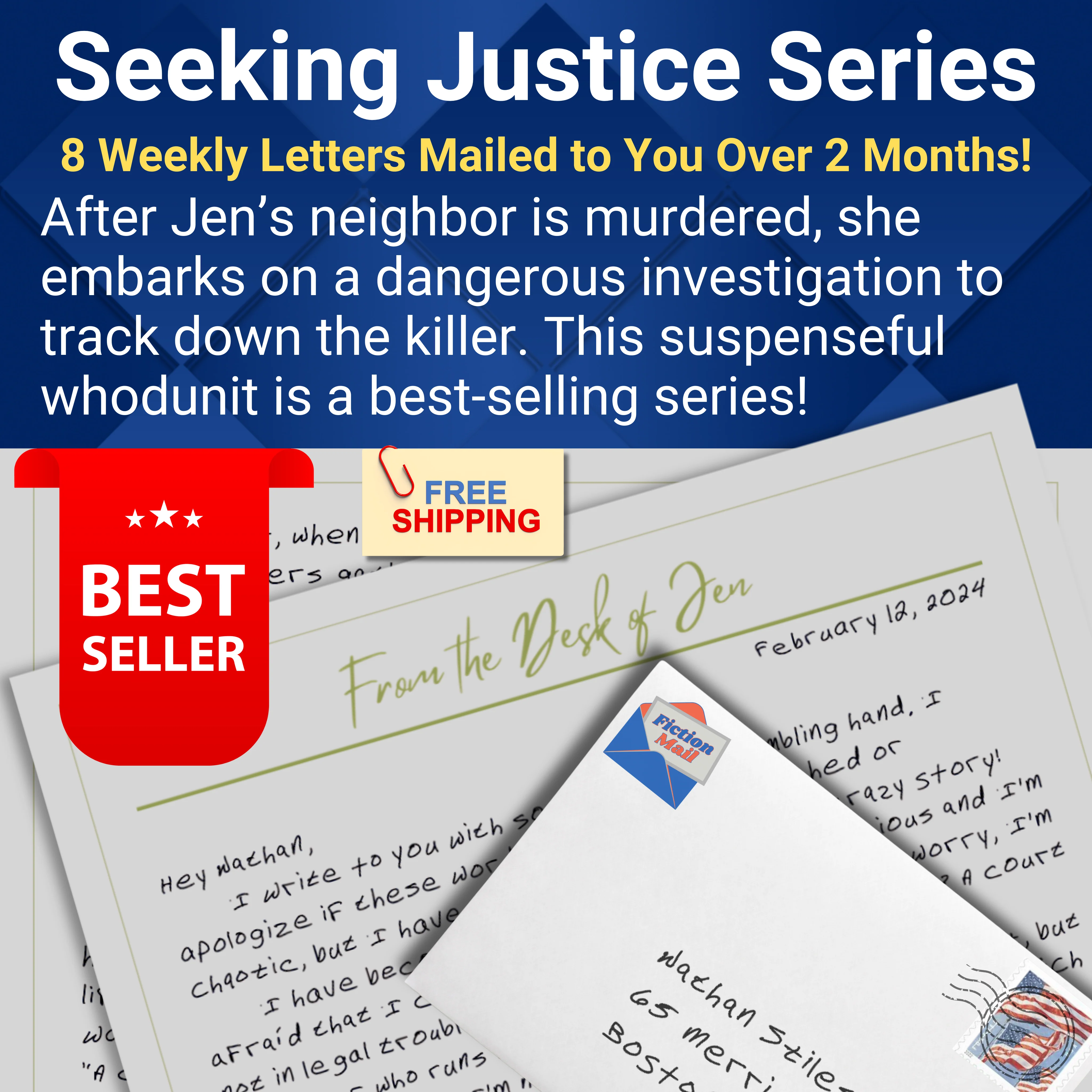 Seeking Justice Series - 8 Weekly Letters From Jen Mailed Over 2 Months