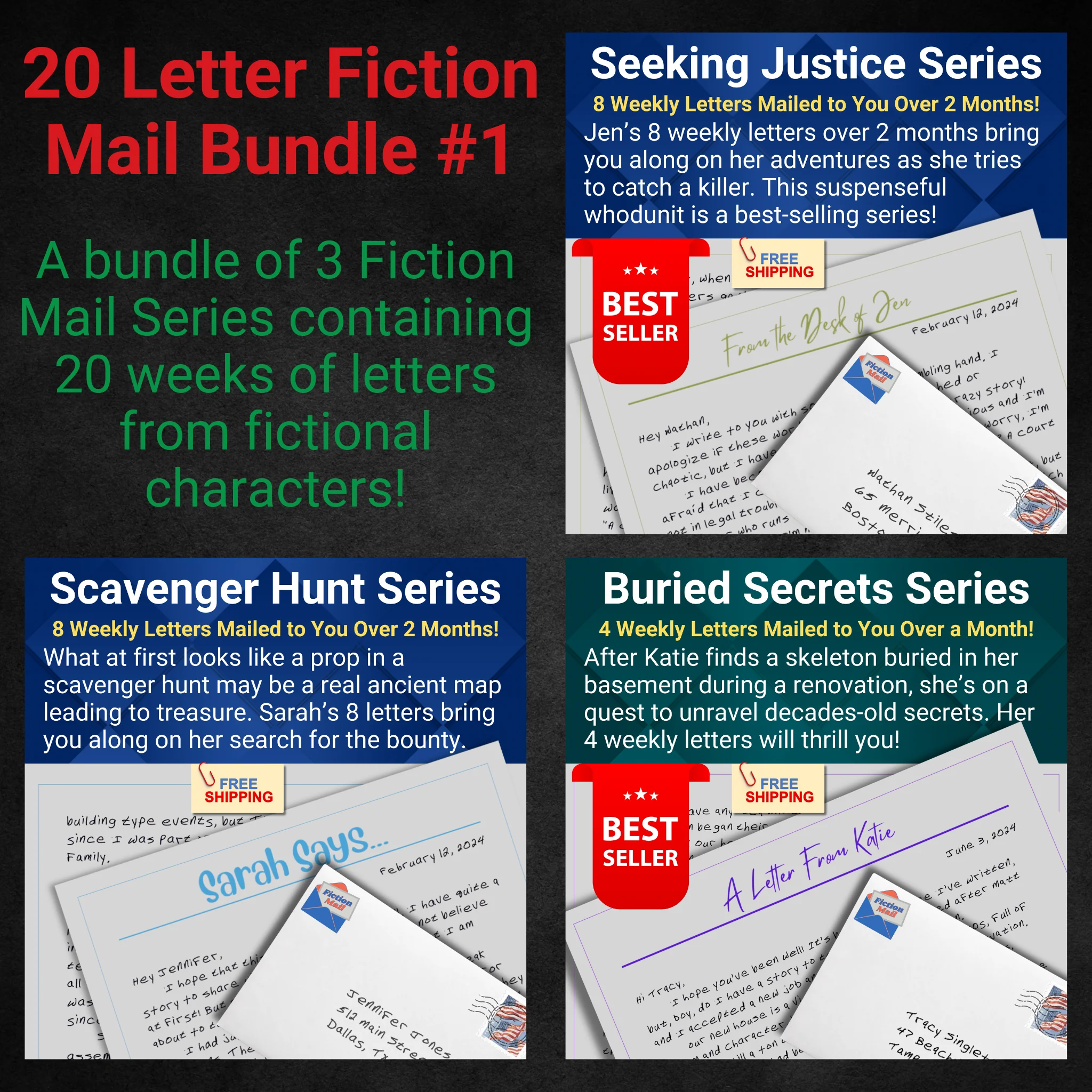 20 Letter Fiction Mail Bundle #1