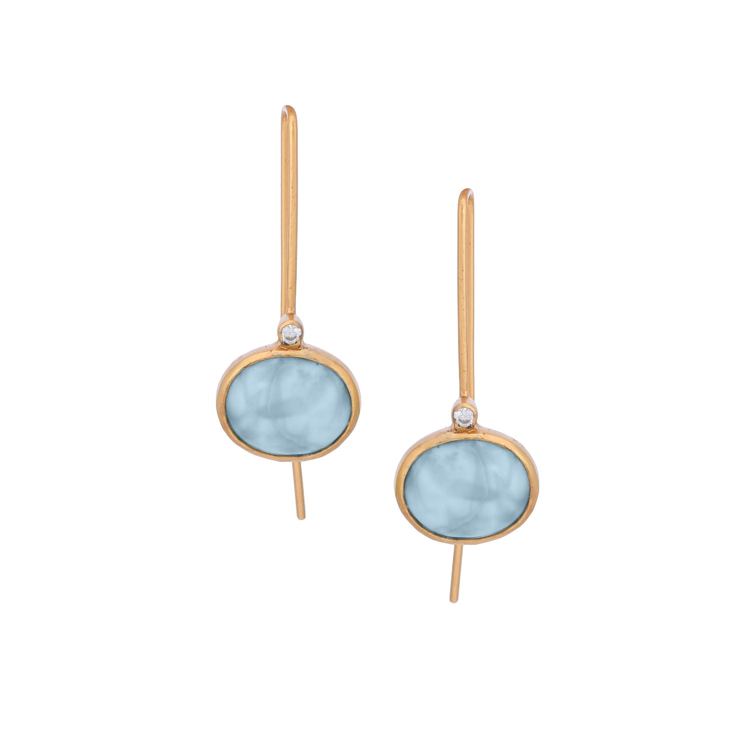 Rambha Earrings Larimar Gold