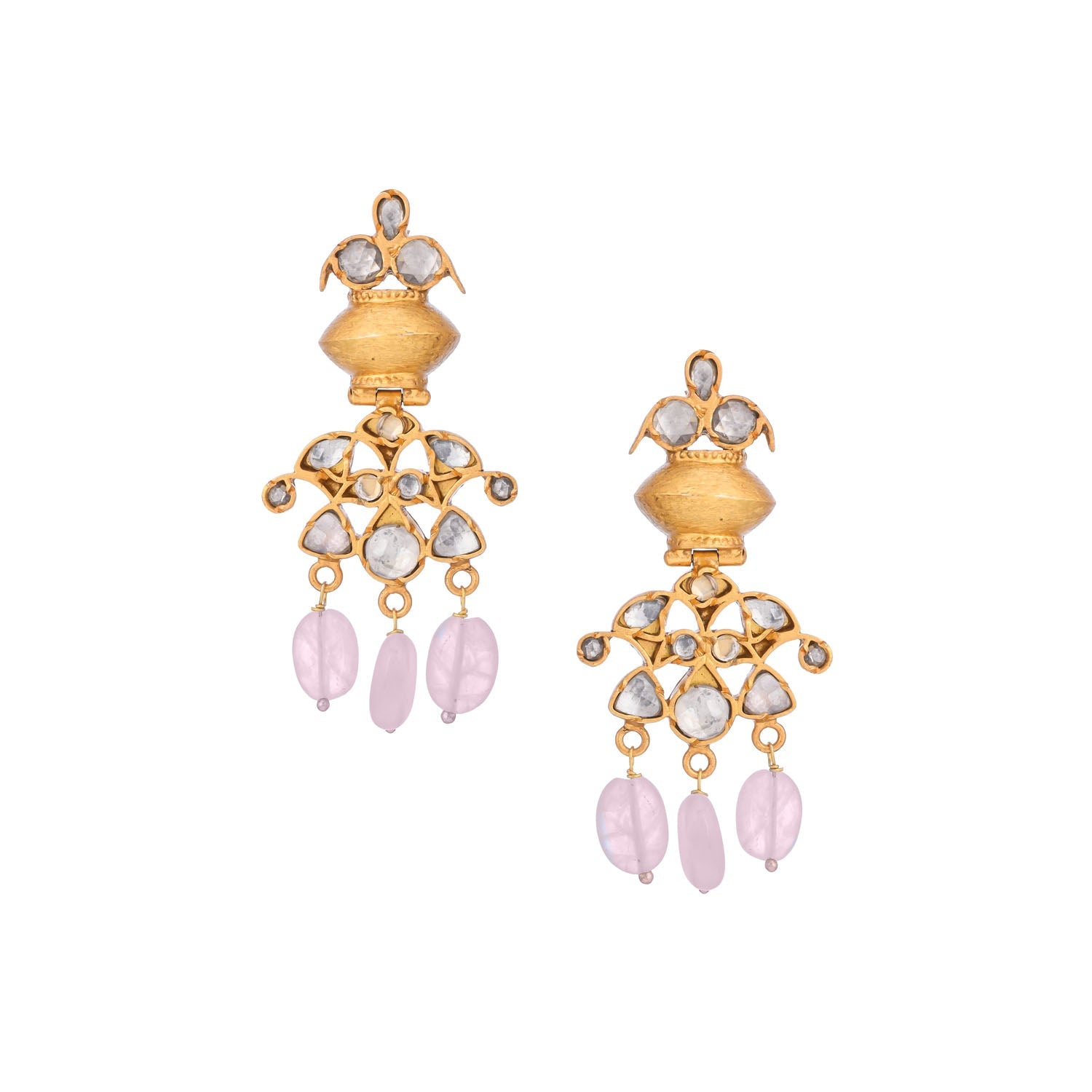 Palash Earrings Rose Quartz