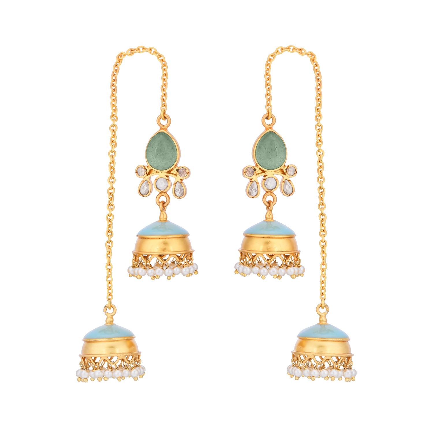 Chandrakala Jhumkis Aqua