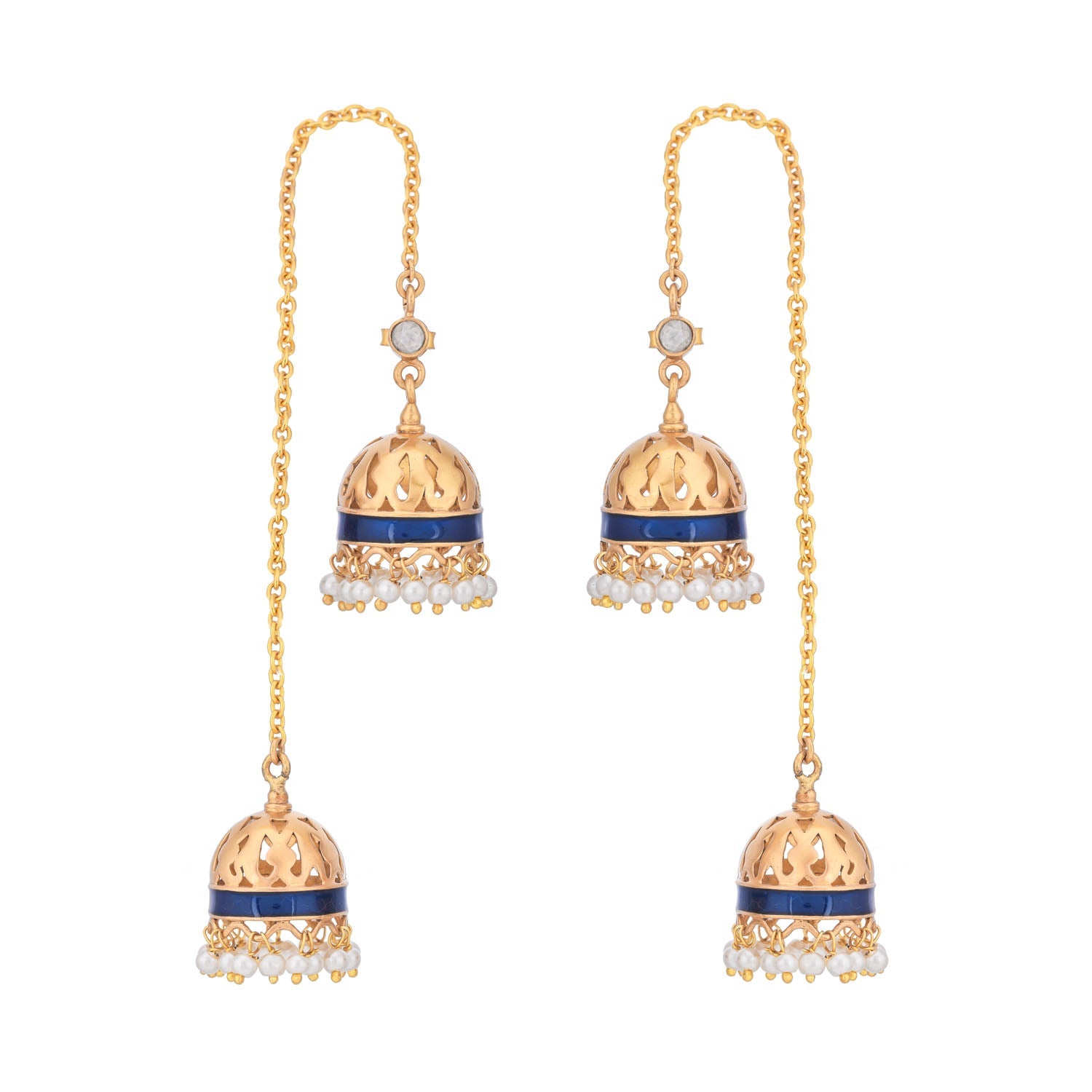 Pranjali Jhumkis Midnight Blue