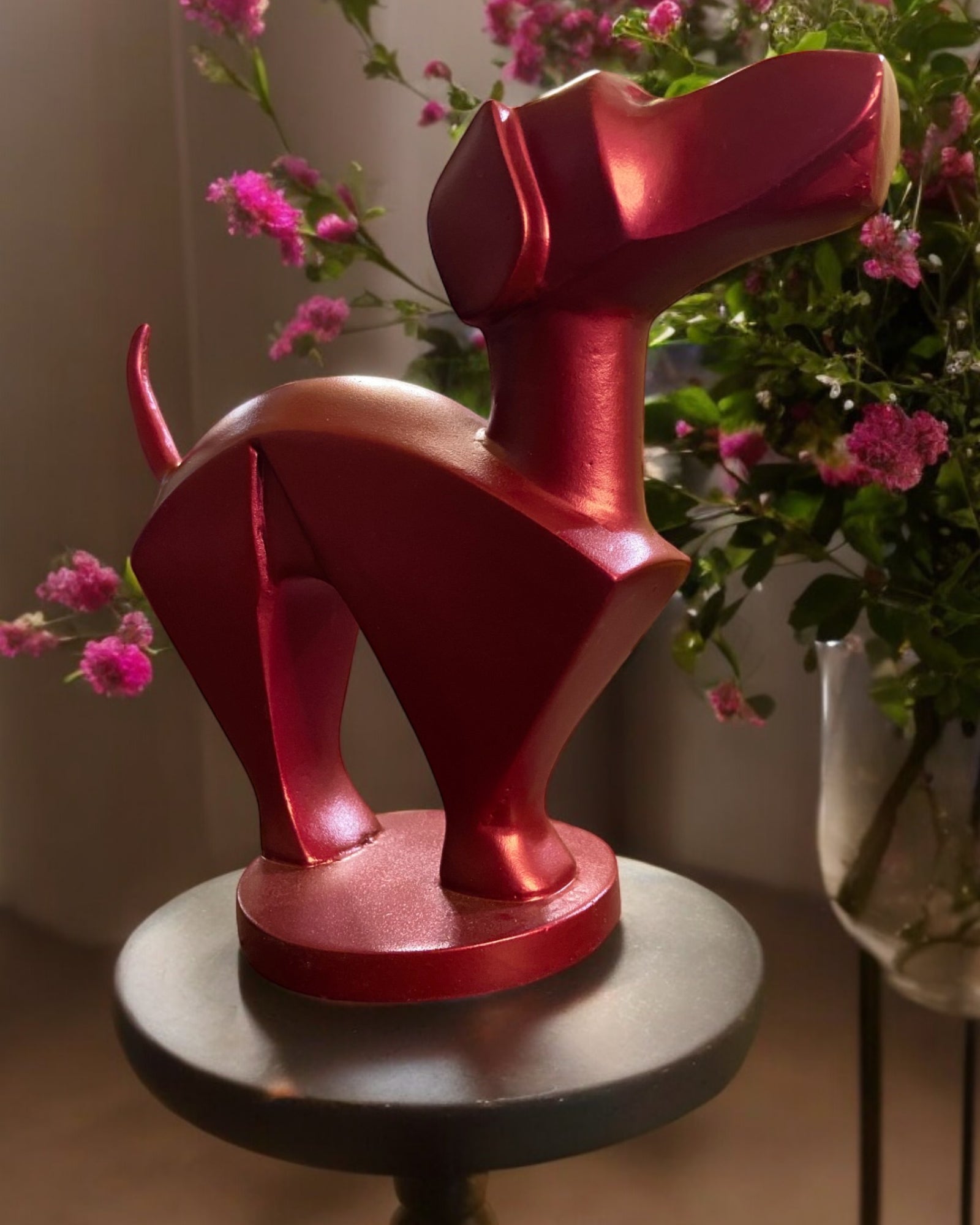 Obedient Dog Statue(RED) - Loyal Companion Décor for all dog lovers