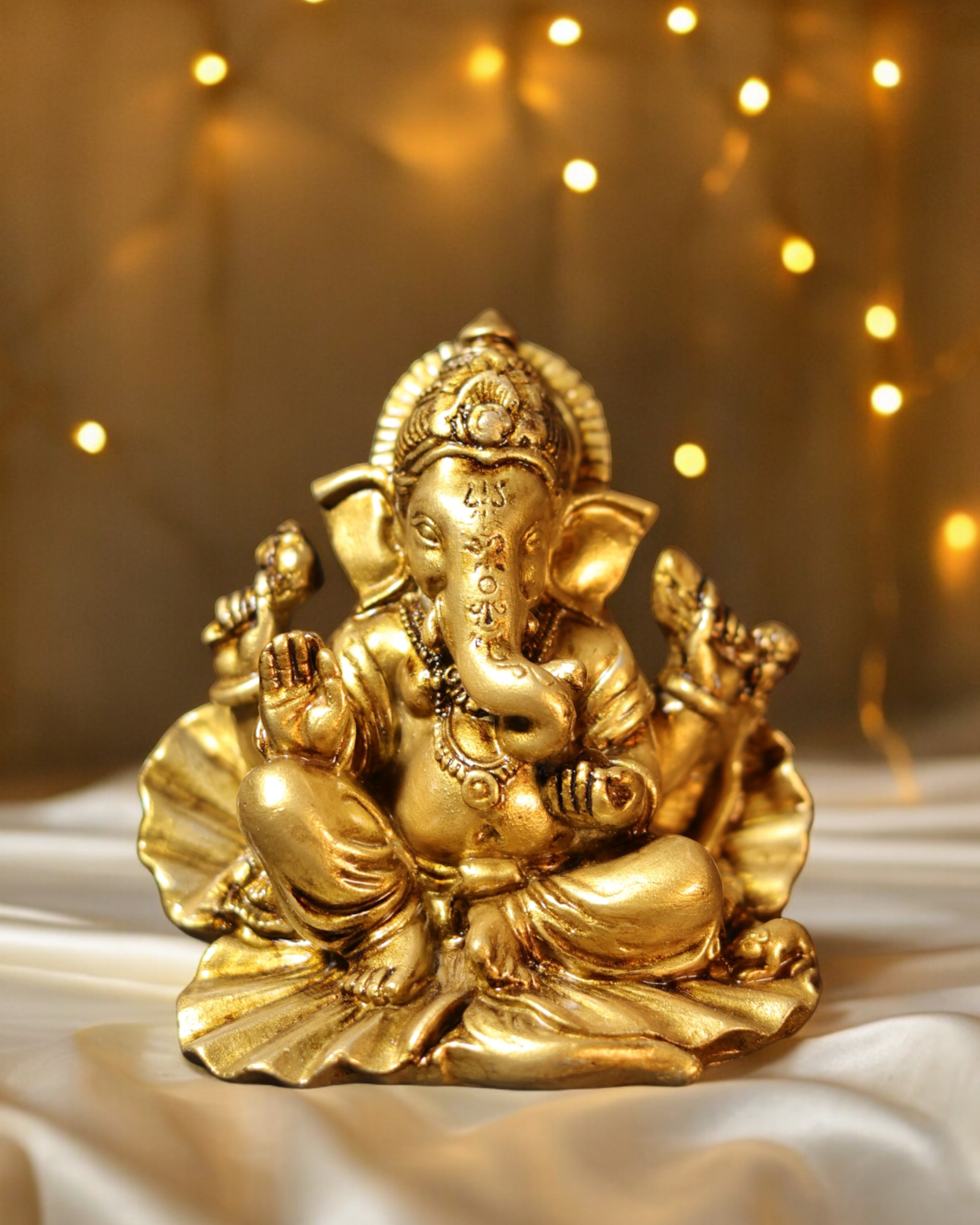 Ganesh Ji Blessing Statue on Paan ka patta - Spiritual Hindu Décor