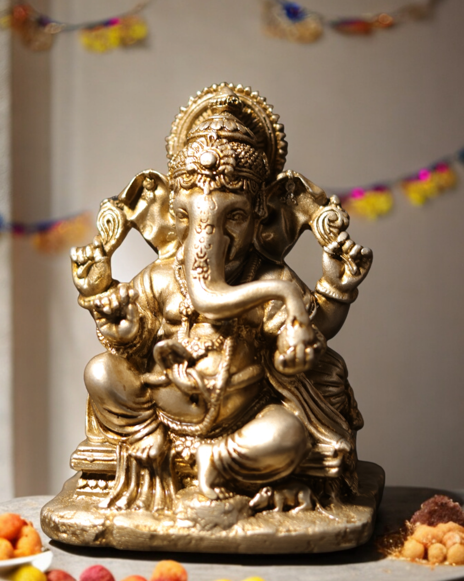 Ganesh Ji with Snake on Tummy - Unique Hindu Décor