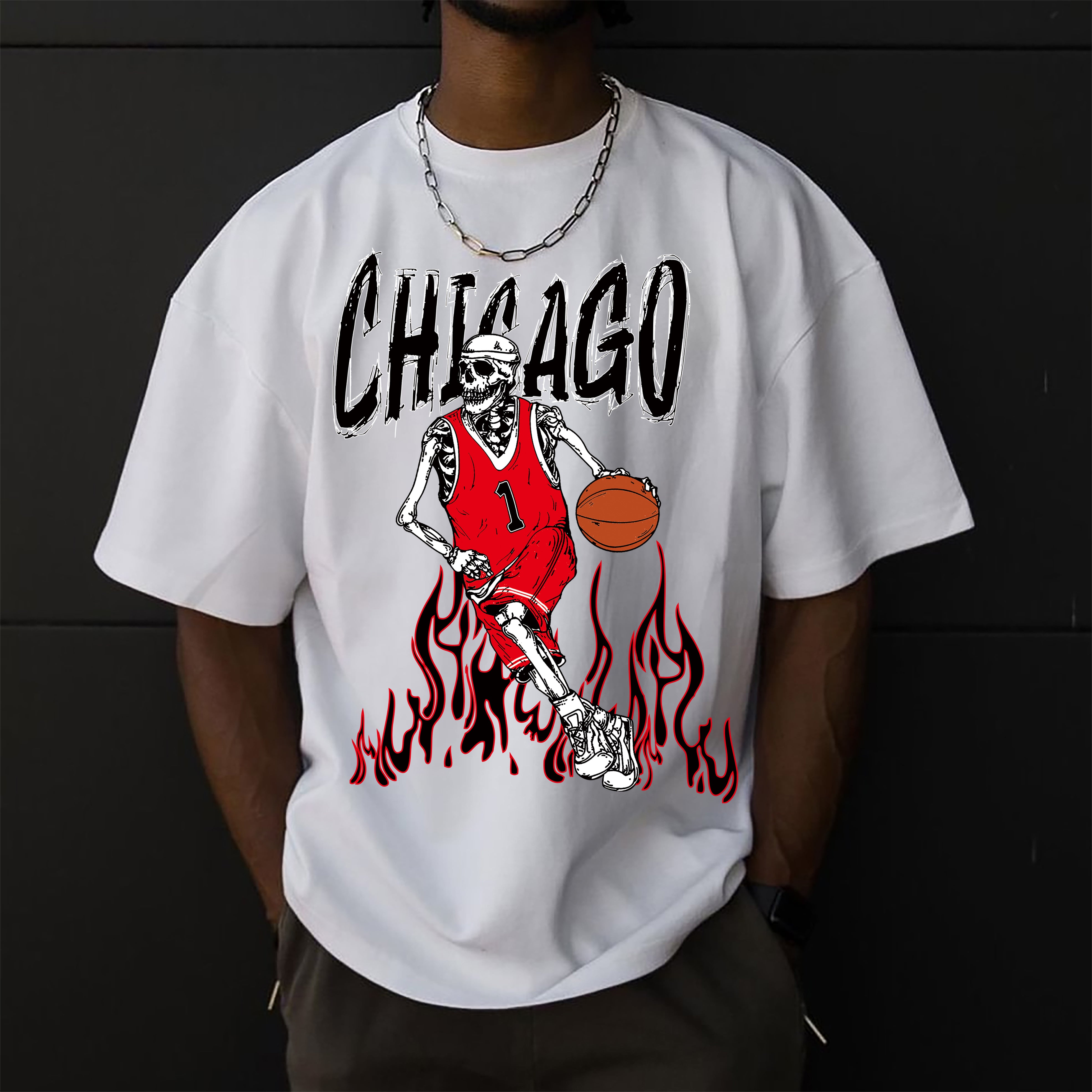 Men's Chicago Fire Basketball T-Shirt