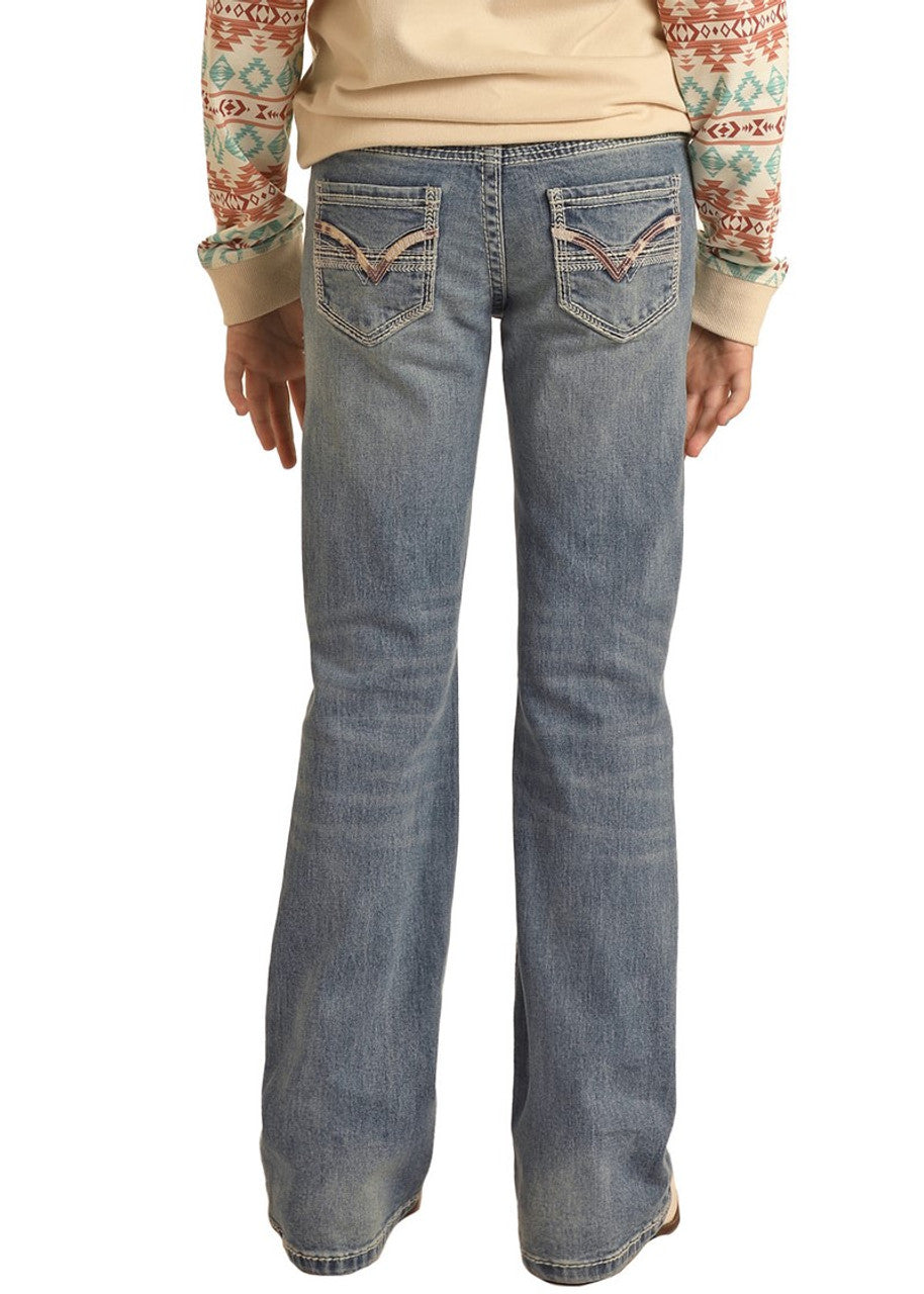 Girls Mid Rise Bootcut Jeans