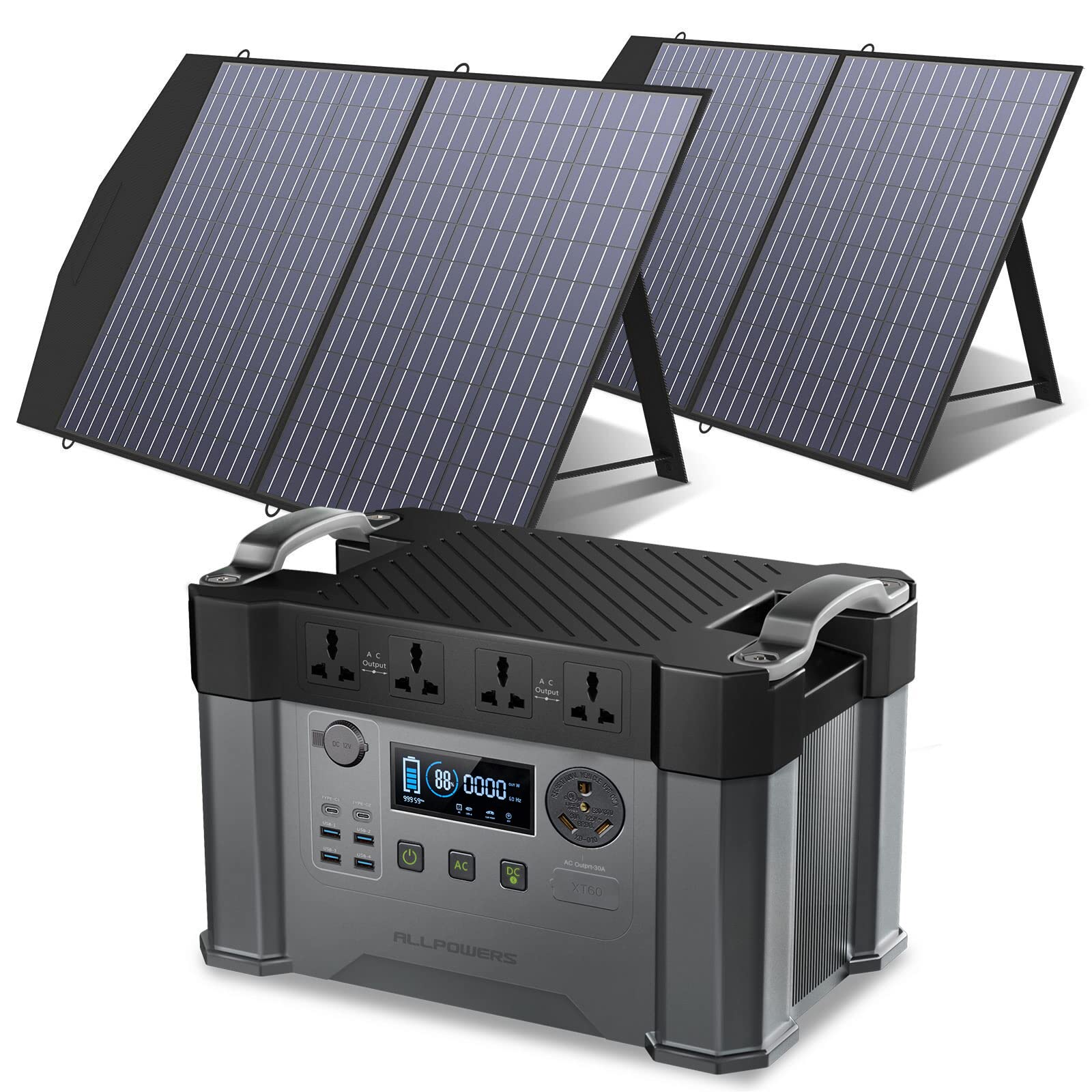 ALLPOWERS Solar Generator 2400W (S2000 Pro + SP027 100W Solar Panel)