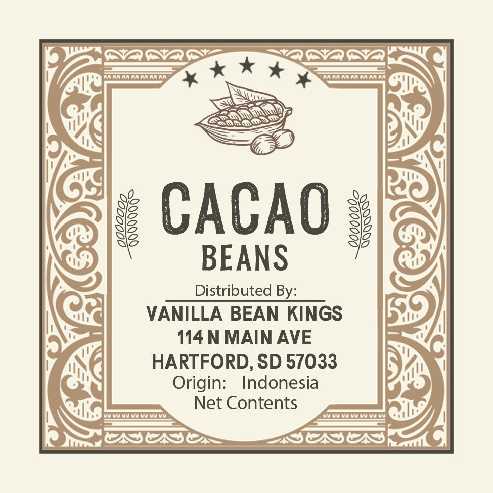 Cacao Beans Label (3 Inches x 3 Inches)