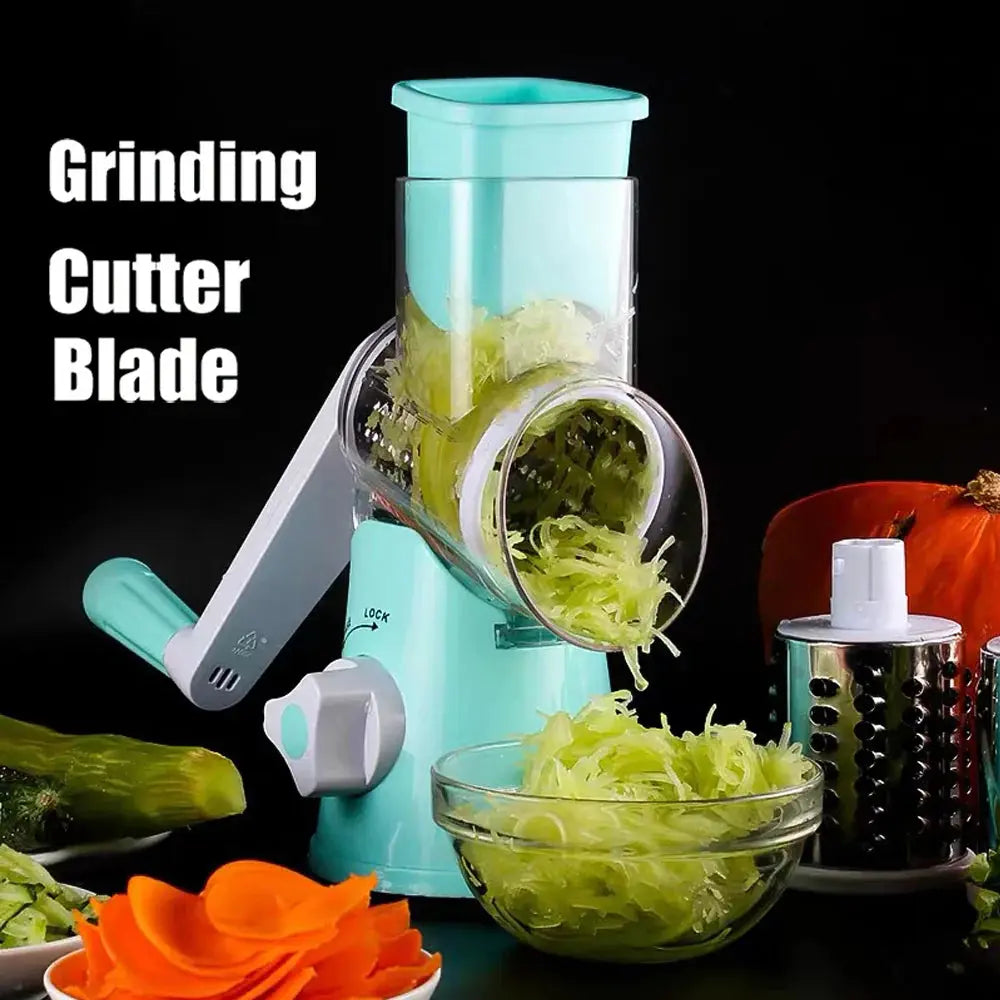 Manual Vegetable Cutter & Slicer with 3 Drums