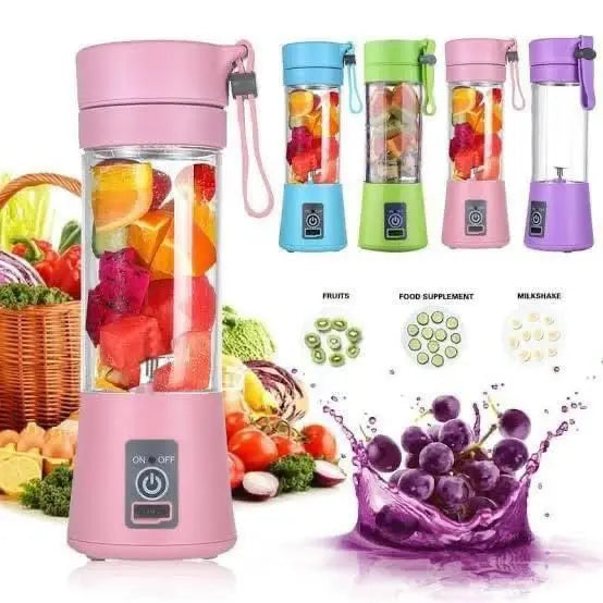 USB Rechargeable 6-Blade Mini Blender | 380ml Portable Juicer