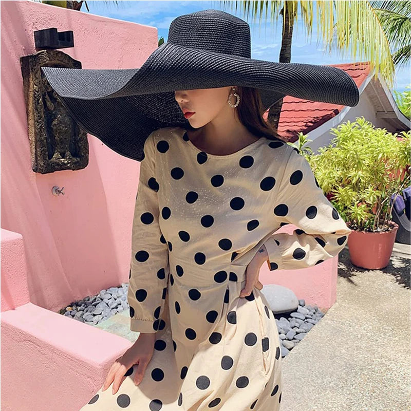 Oversized  Wide Brim Sun Hat Travel  Large UV Protection Beach