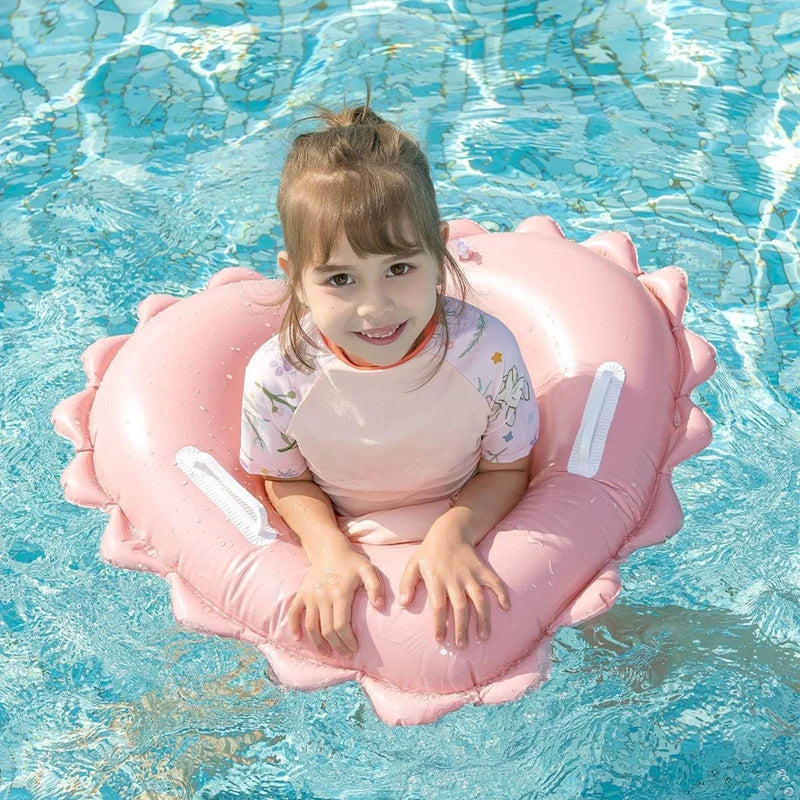 Pink Heart Shape Inflatable Swimming Ring Pool