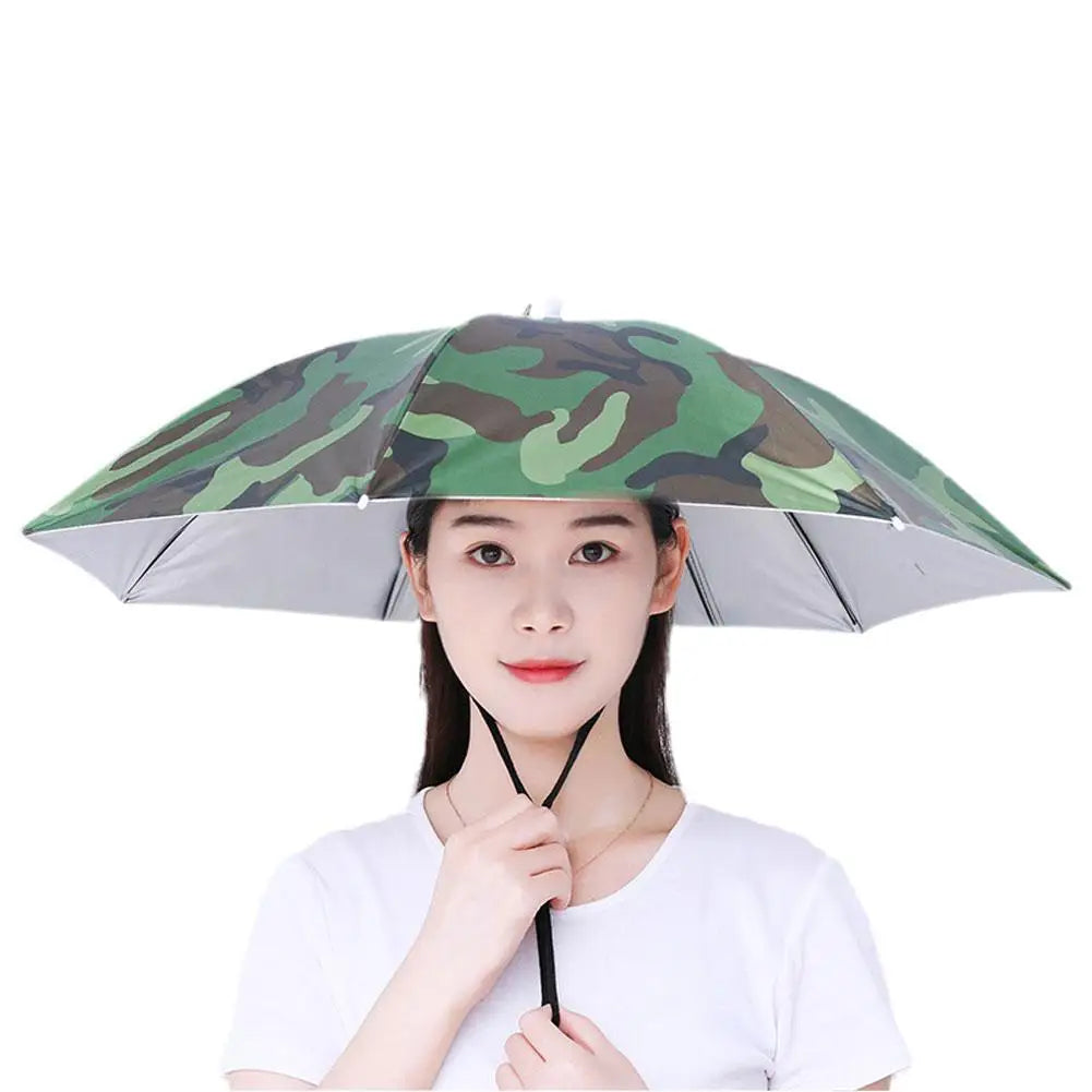 Foldable Outdoor Umbrella Hat Women Men Fishing Headwear Sun Cap