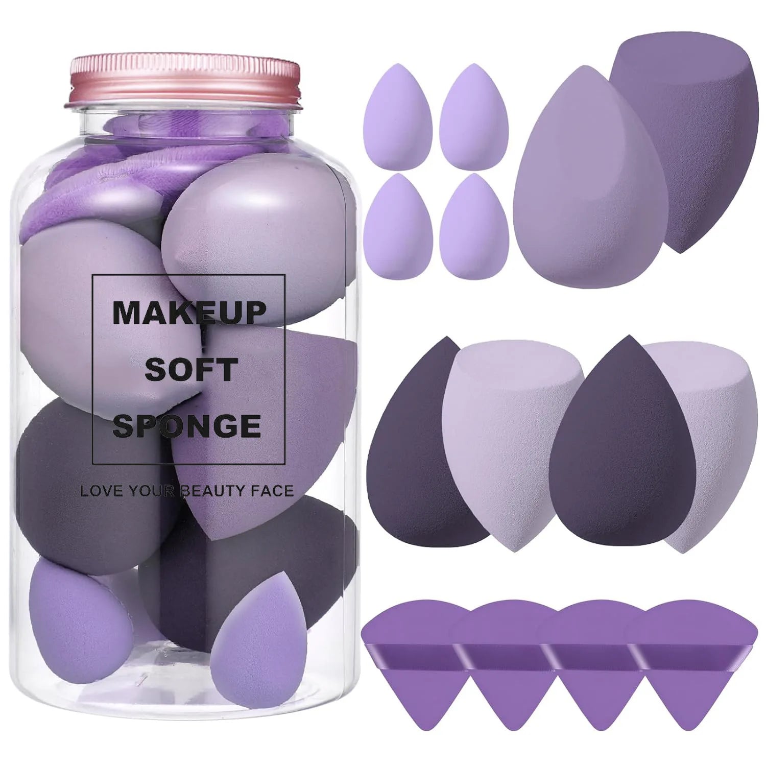 PureGlow - 14Pcs Makeup Sponge