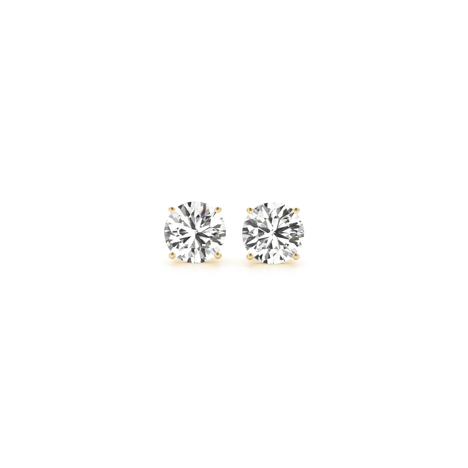 1 cttw Certified IGI Lab Grown Round Diamond Stud Earrings 14k Yellow Gold (G/VS2)