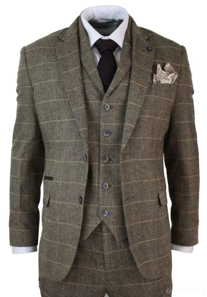 Peaky Blinders Brown Suit, 3-Delig pak, Blazer, Gilet en Pantalon