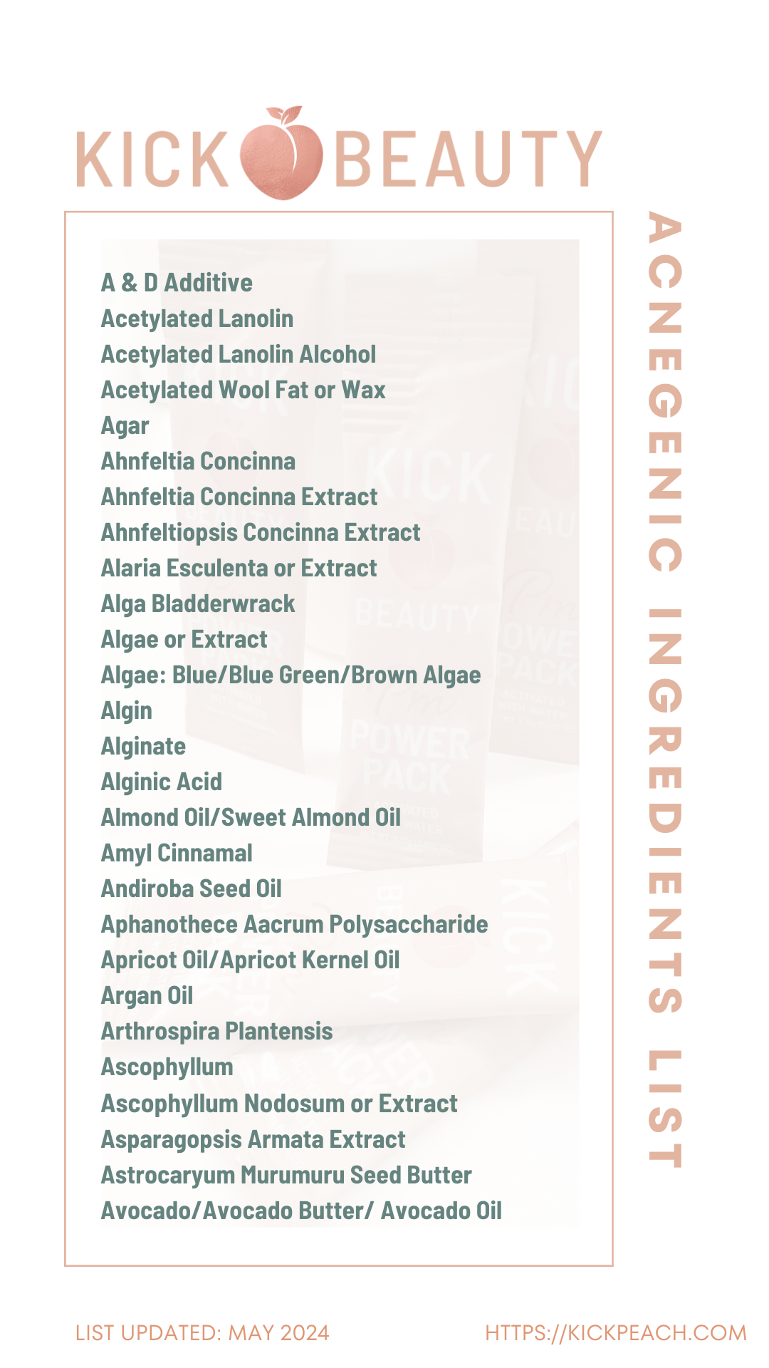 Acnegenic Ingredient List