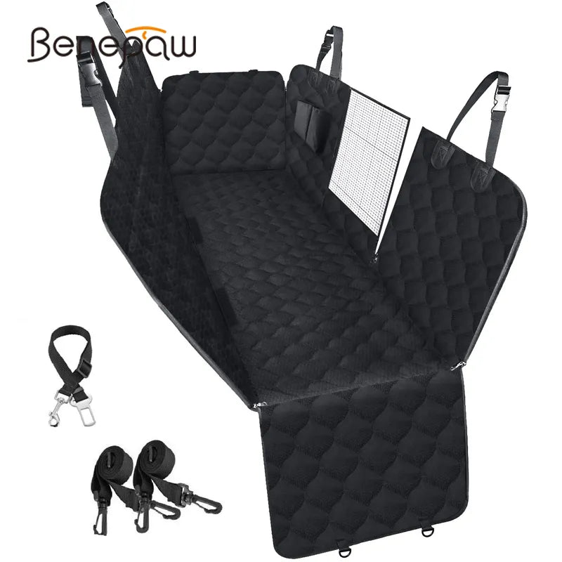 Benepaw Dog Car Seat Cover Nonslip Waterproof Mesh Window Pet Back Seat Cover Scratchproof Dog Hammock For Cars Trucks SUVs
