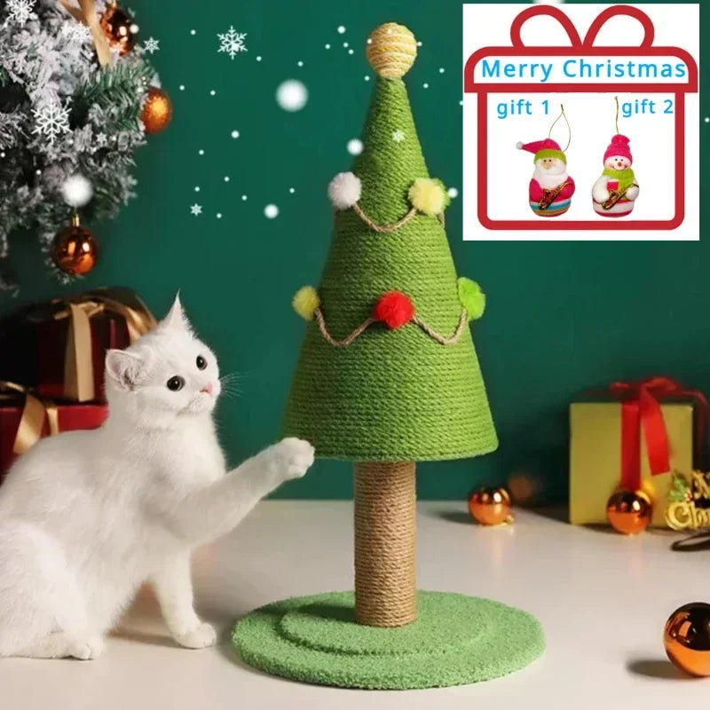 Unique Christmas Tree Cat Scratch Board Climbing Frame Pet Scratcher Column Grinding Paws Cat Scratching Post Christmas Decor