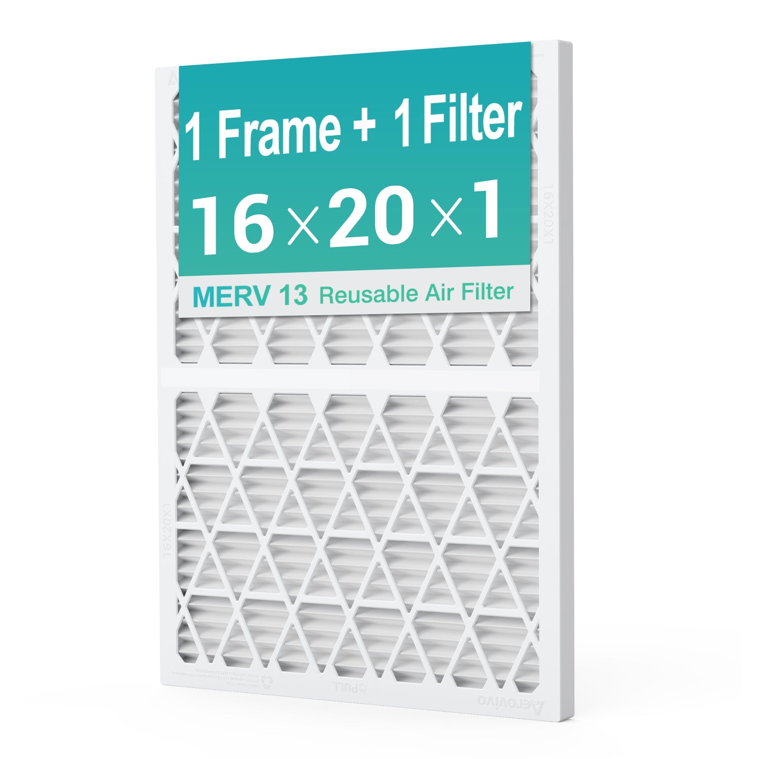 16x20x1 Air Filter MERV 13, 1 Pack Media with Reusable Frame