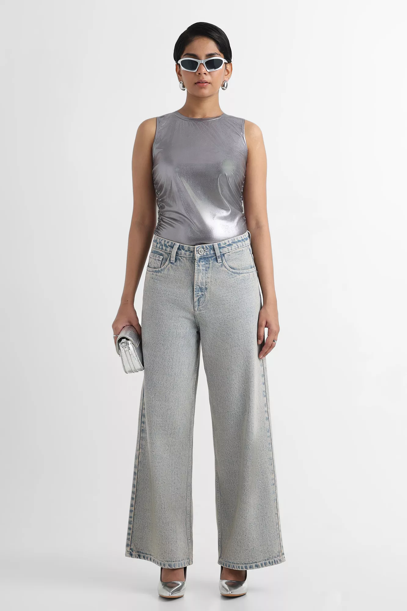 Sleeveless Metallic Party Top