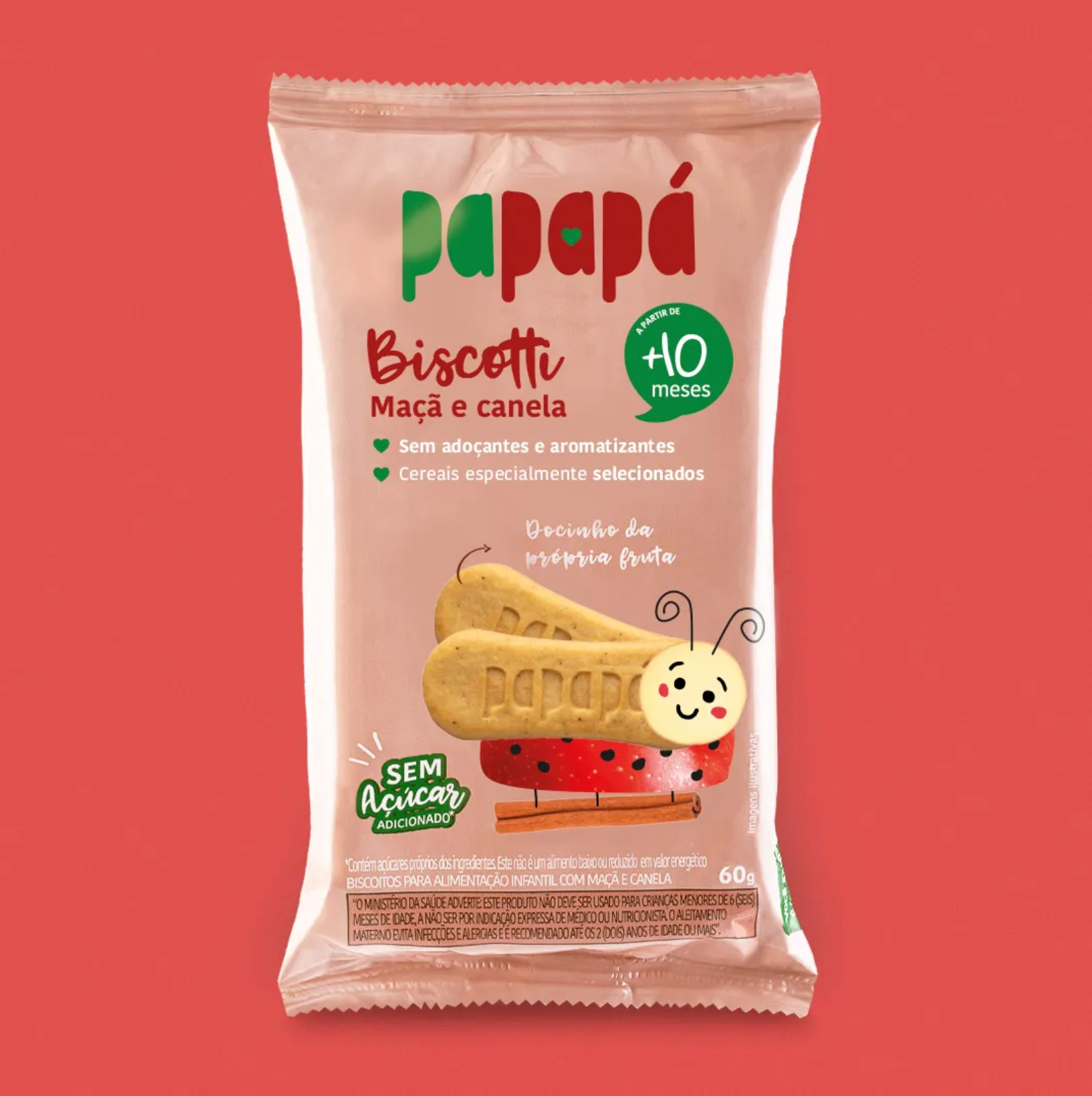 Biscoitinho Biscotti Maçã e Canela 60g Papapá