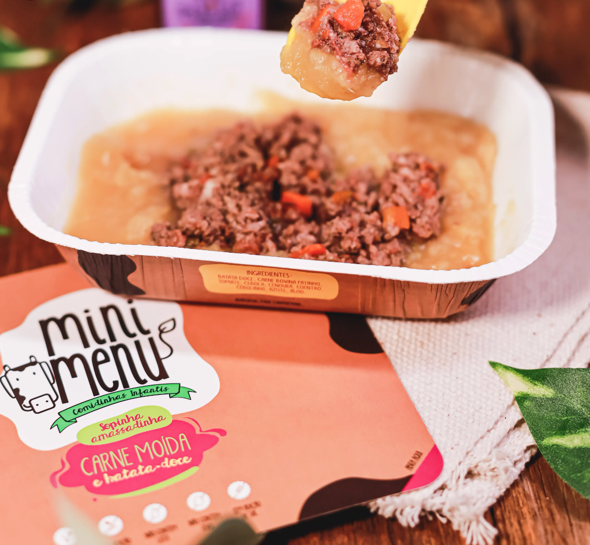 Amassadinho de Carne Moída e Batata Doce Sem Sal 200g Mini Menu