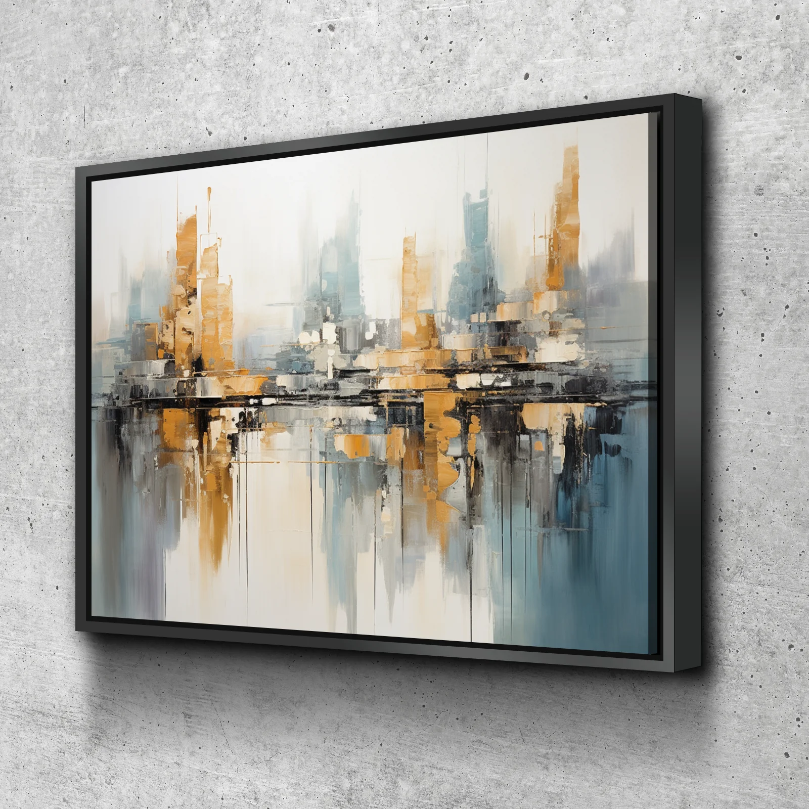 Abstract Modern Building Towers Colorful Reflection Landscape Bathroom Wall Art | Bathroom Wall Decor | Bathroom Canvas Art Prints | Canvas Wall Art