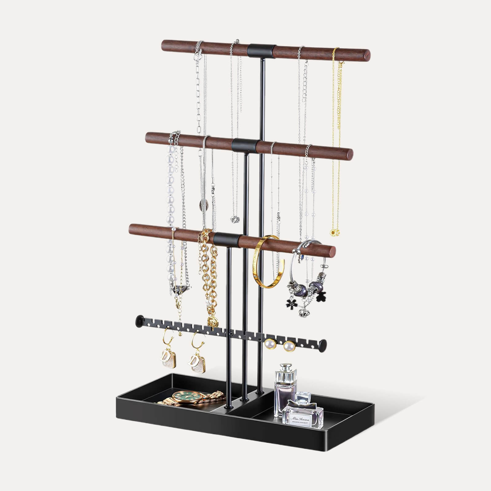 Jewelry Holder with Metal Tray (4 Tier)