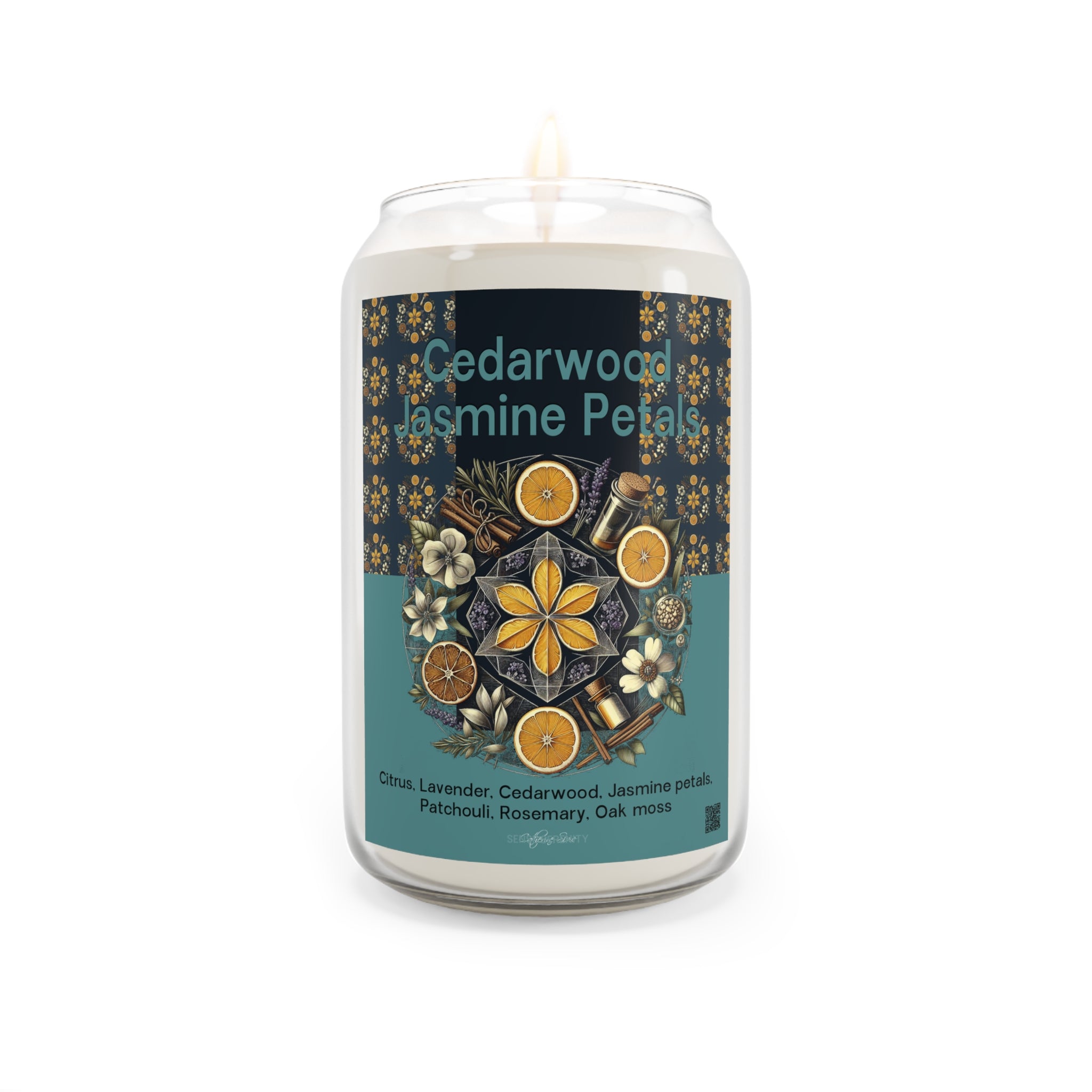 Cedarwood-Jasmin Petals Scented Artsy Candle