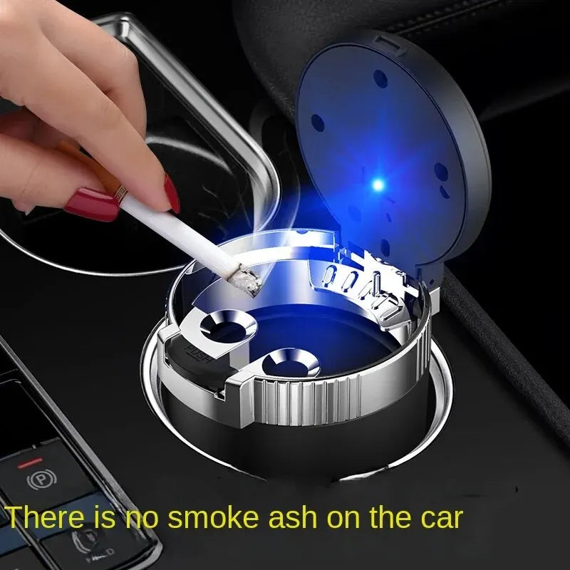 Car Ashtray Creative Personality Car Ashtray with Lid LED Light Dual Use in Car and Home Ashtray