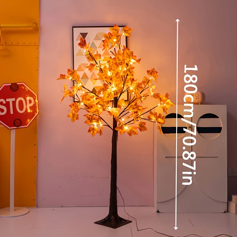 Energy-Saving LED Maple Tree Light - USB Powered, Perfect for Fall, Halloween, Christmas & Thanksgiving Decorations, Available in 121.92cm, 152.4cm, 182.88cm Sizes