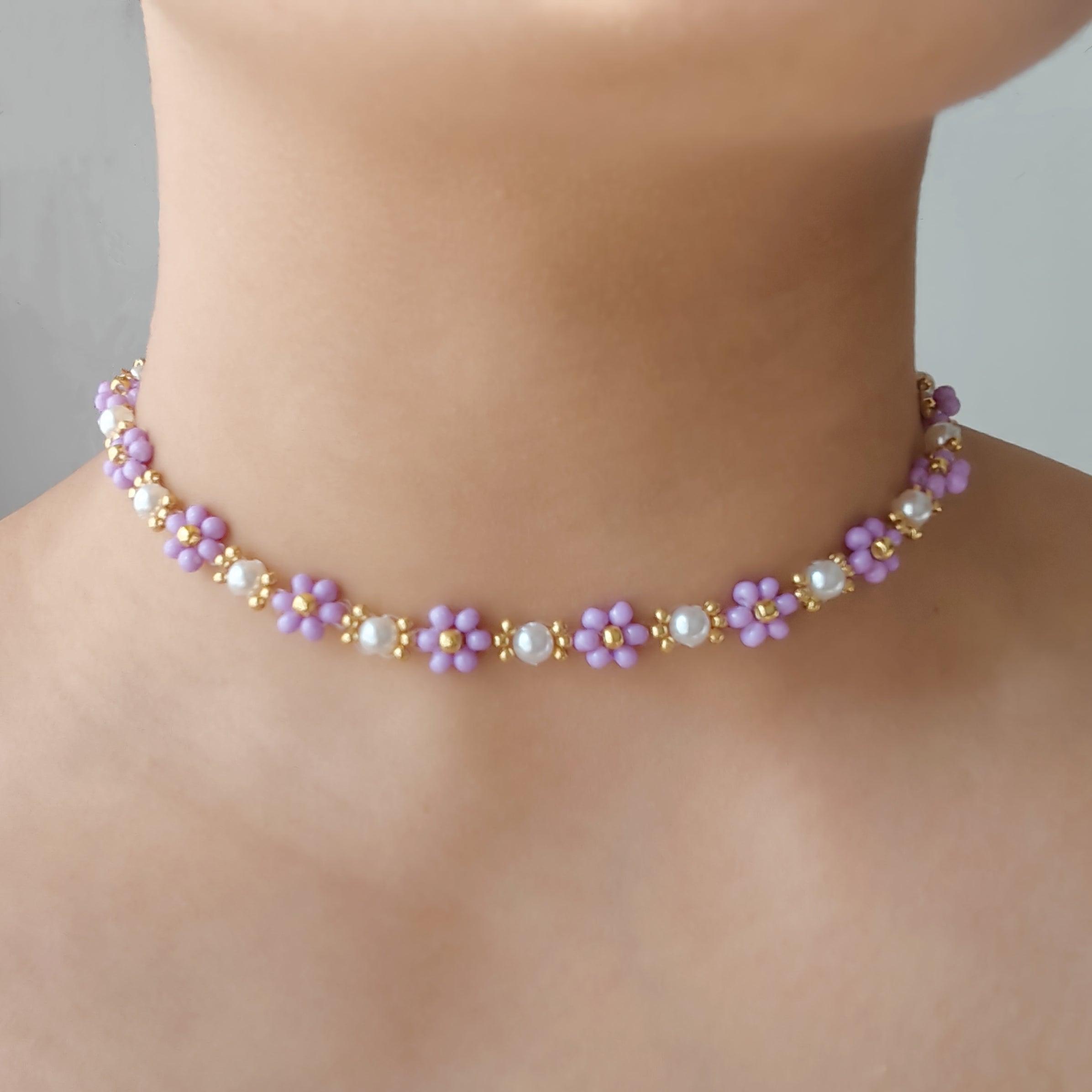 Lavender Pearl Necklace