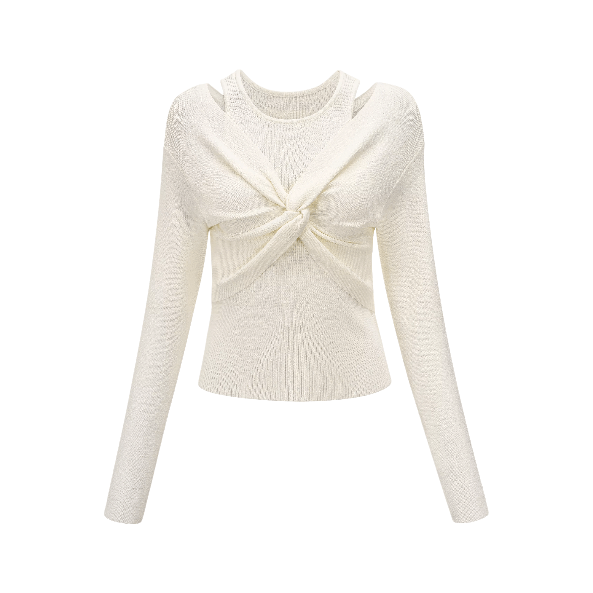 Aenergy-layered wrap-up cropped jumper