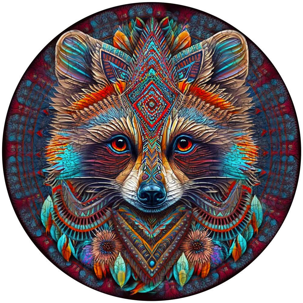 Mandala Raccoon puinen palapeli