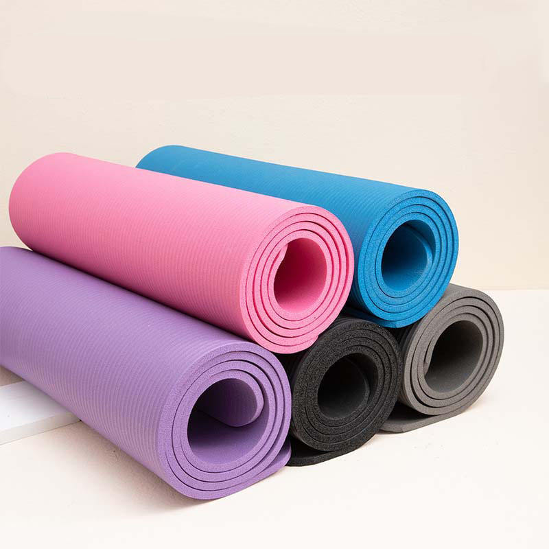 Large 200cm Custom Logo Print Soft Foam NBR PU Leather Natural Rubber Matt Yoga Mat with Carrying Strap