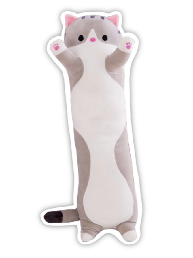 Long Cat Pillow Plushi™ (Grey)