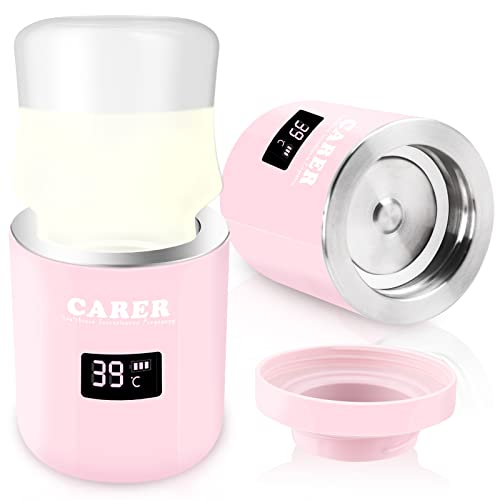 Portable Baby Bottle Milk Warmer Breastmilk Warmer with LCD Rechargeable for Night Feeding Travel Car