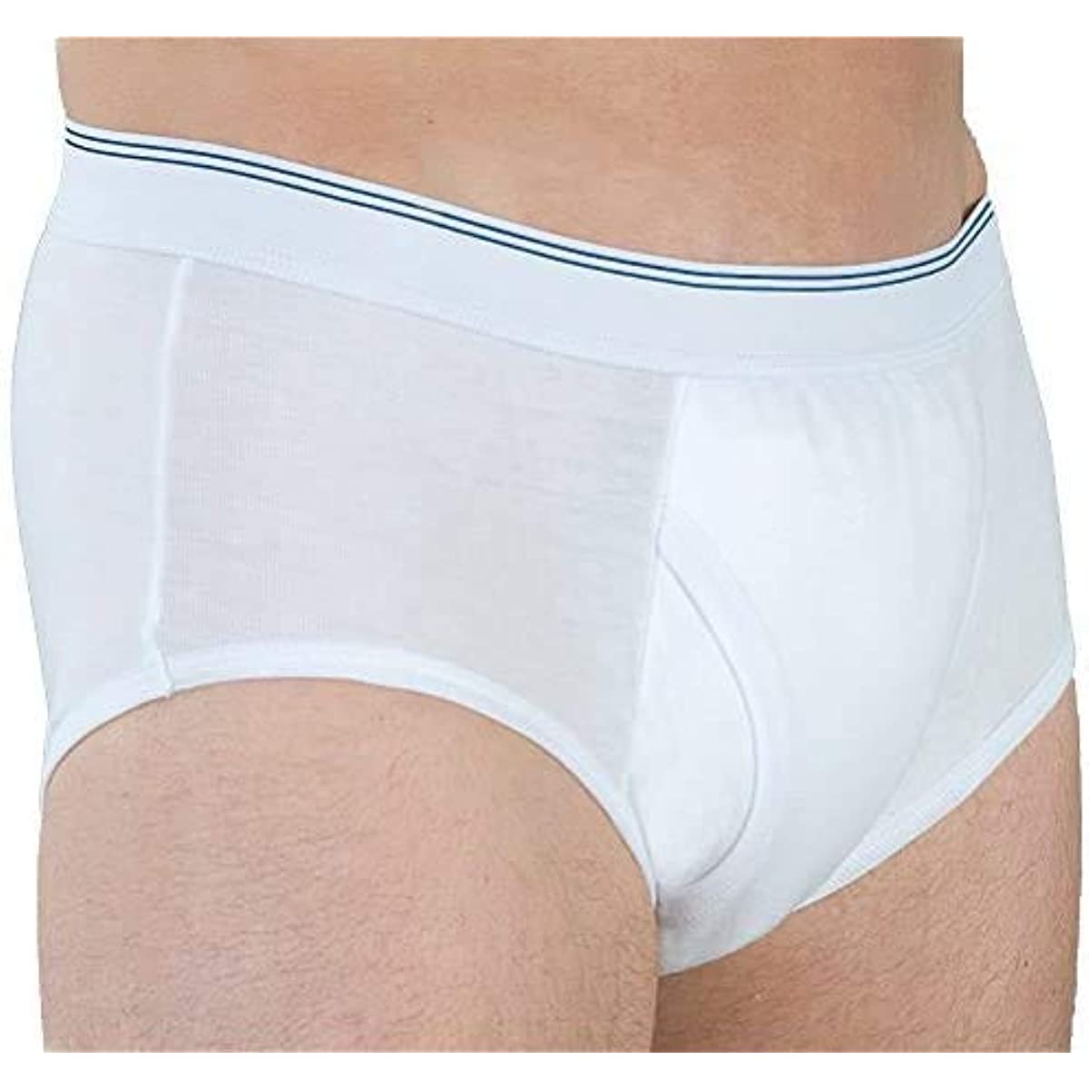 Men's Incontinence Underwear Urinary Briefs with Cotton Pad Washable Reusable Leakproof Boxer 3pcs