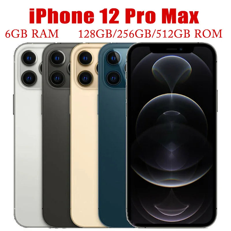 Apple iPhone 12 Pro Max 128GB 256GB 512GB ROM 6.7" OLED RAM 6GB A14 Bionic IOS Face ID NFC Unlocked 5G  Original Smartphone