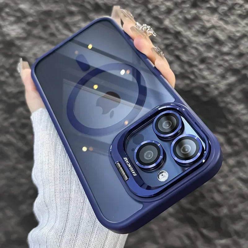 Shockproof Protection Magsafe Case For APPLE iPhone 15 13 14 16 12 Pro Max 15 14 Plus Stand Glass Lens Film Magnetic Clear Cover