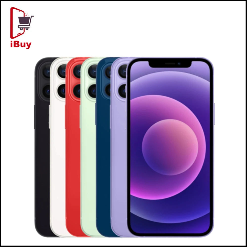 Unlocked Apple iPhone 12 5G Cellphone 6.1" Screen RAM 4GB ROM 64/128/256GB Hexa Core IOS A14 12MP Face ID NFC E-Sim Mobile Phone
