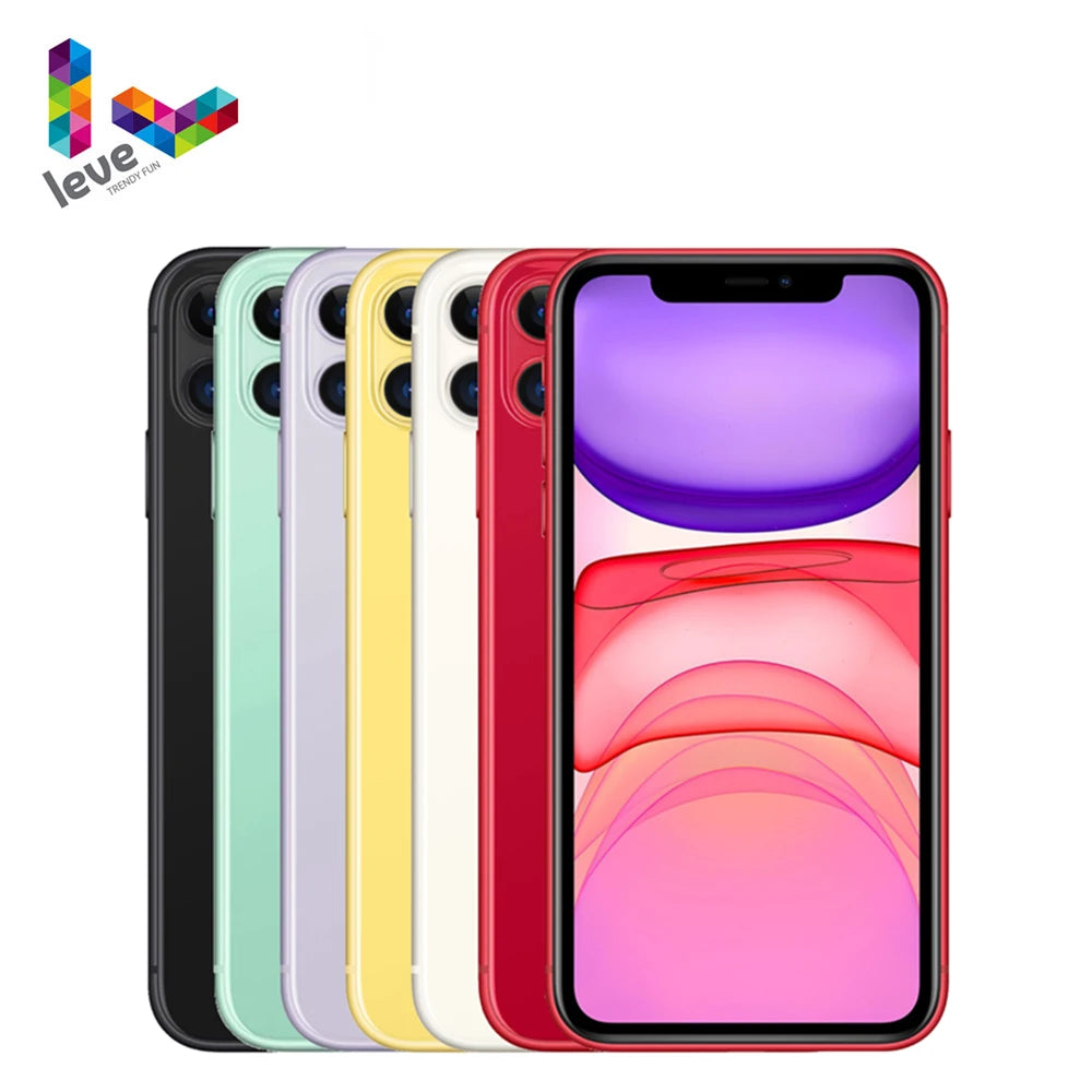 Unlocked Apple iPhone 11 4G LTE Used CellPhone 6.1" 4GB RAM 64/128/256GB ROM A13 iOS FaceID Dual Camera Mobile Phone