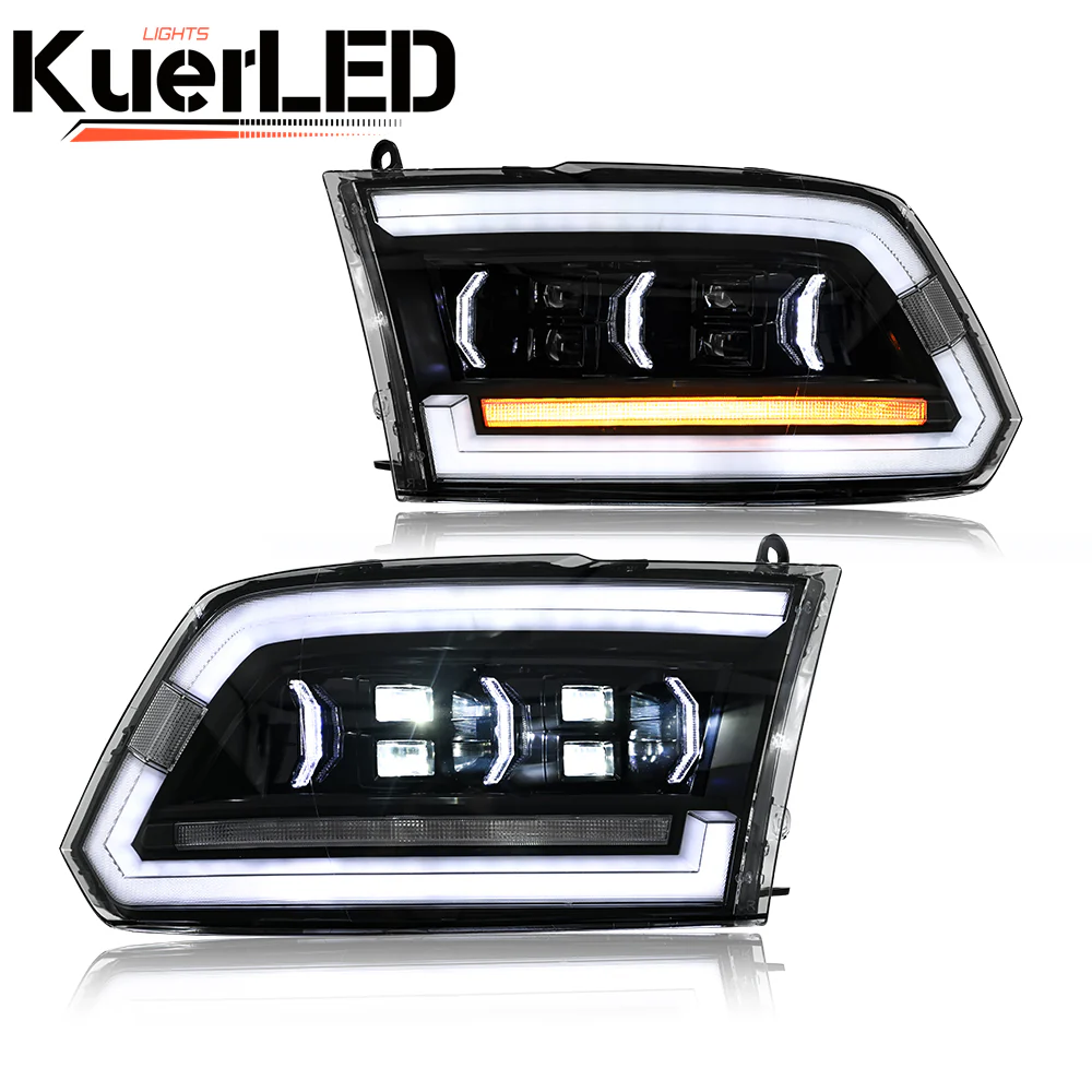 Dodge RAM 1500 (2009-2018) RAM 1500 2500 (2013-2018) LED Headlights, Sequential Turn Signal, Plug & Play Upgrade