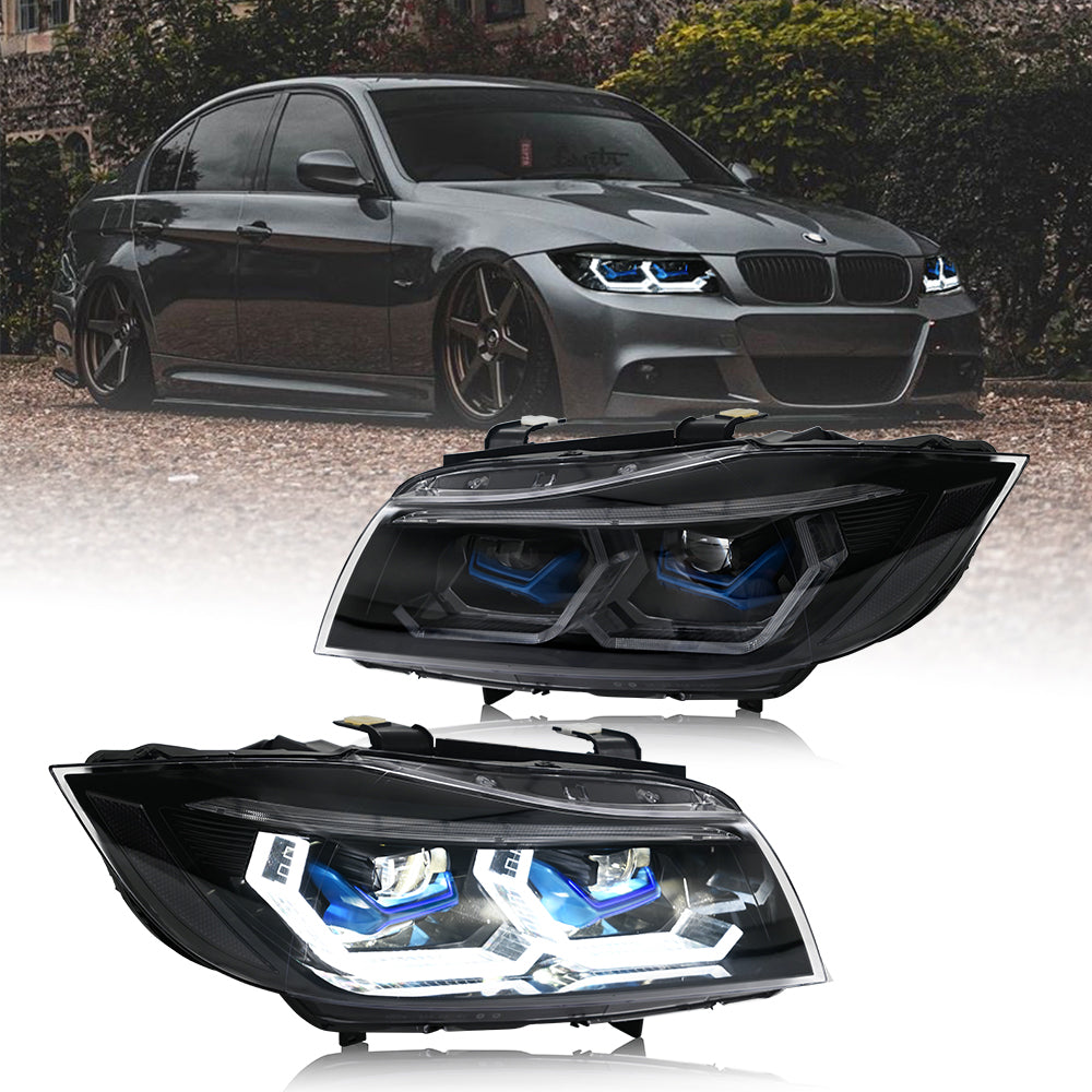 BMW 3-Series LED Headlights (2009-2012 E90/E91), Fits 320i/323i/325/330/335 Halogen/Xenon