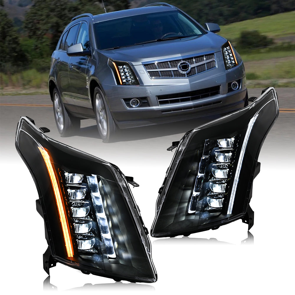 2010-2016 Cadillac SRX LED Headlights, Complete Front Assembly, Halogen Upgrade, Plug & Play