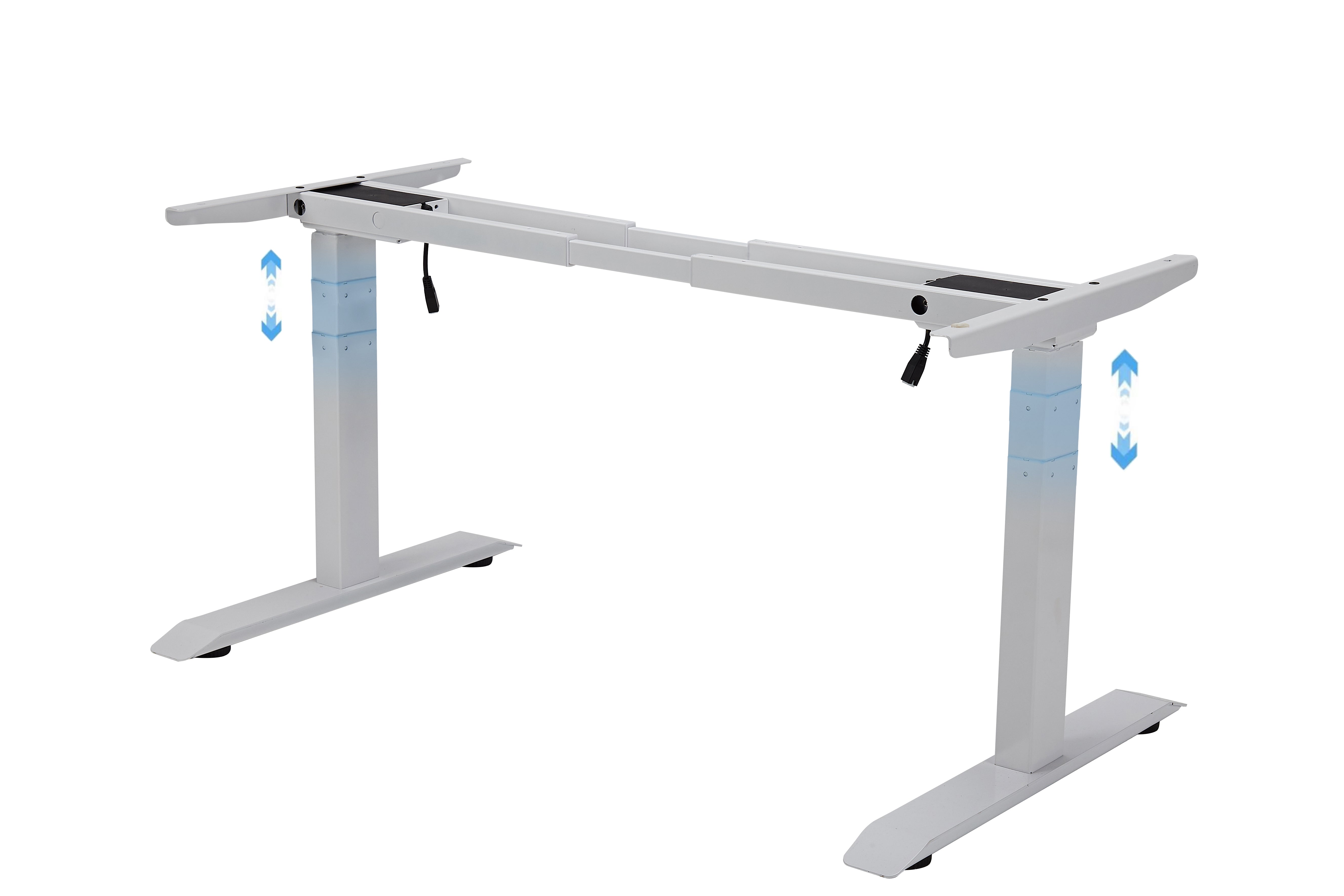 Standing Desk Frame with 3-Stage Height Levels Dual Motors – White