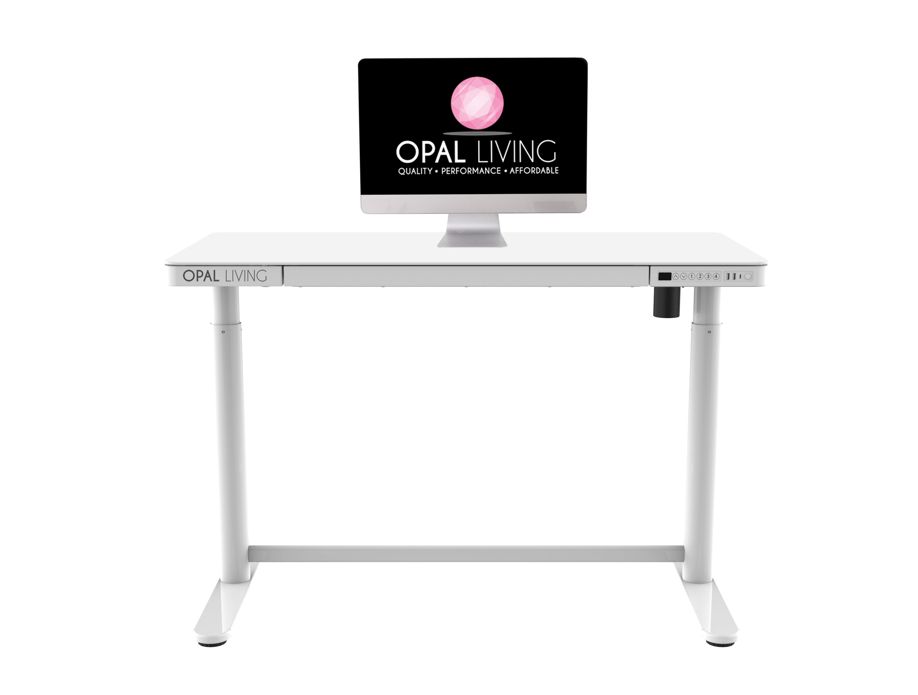 Glass Electric Standing Desk, Home Office Electric Height Adjustable Sit